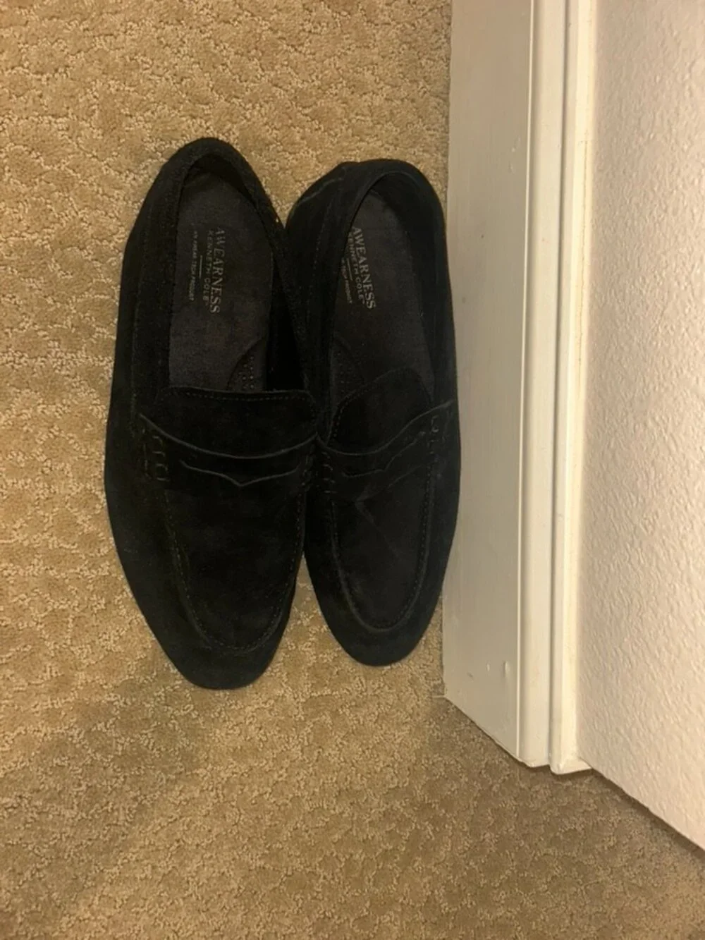 AWEARNESS Kenneth Cole Black Suede Penny Loafers Men's 10.5